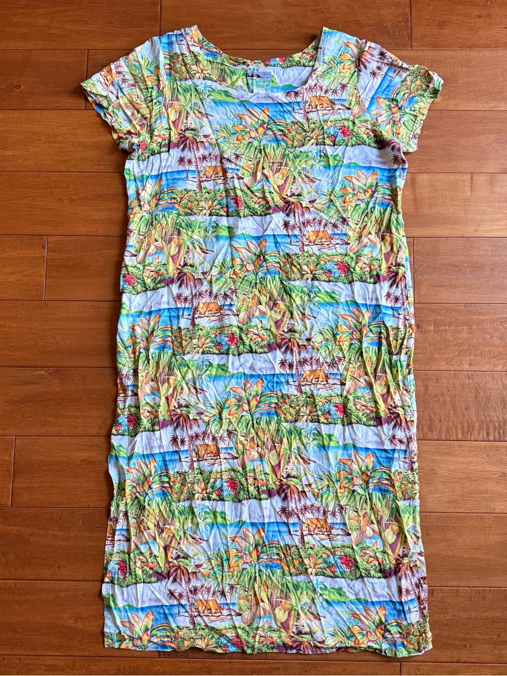 Reyn Spooner Tropical Hawaiian Vtg 90s Peggy Chun Long Maxi Dress - L
